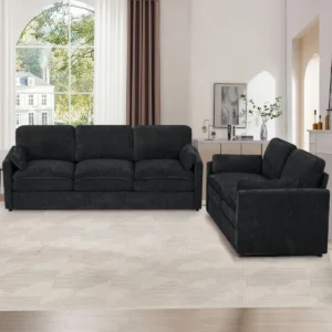 69" & 89" Modern Soft Sofa With Upholstered Cushion, Chenille 3-Seat And 2 Seater Sofa With Well-Filled Pillows,
