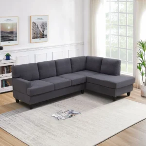 96" Sackcloth Living Room 2-Piece Sofa Set