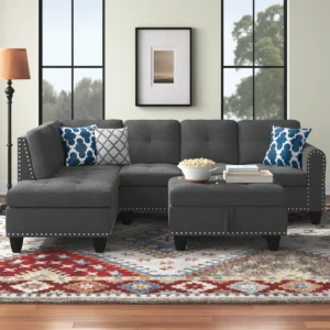 Alger Left-Hand Facing Sectional with Ottoman